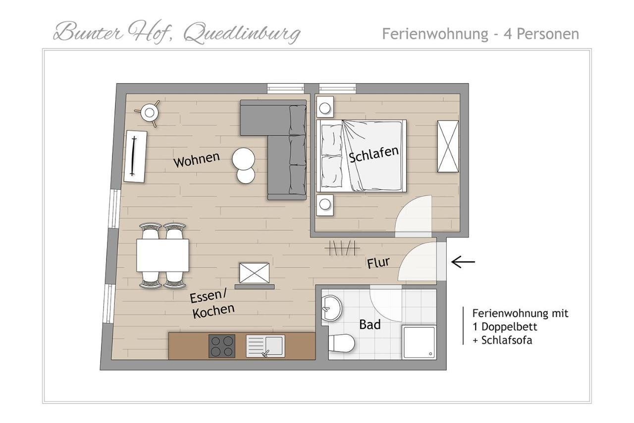 Ferienwohnungen Bunter Hof Quedlinburg Zewnętrze zdjęcie